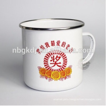 enamel disposable coffee cups with SS rim